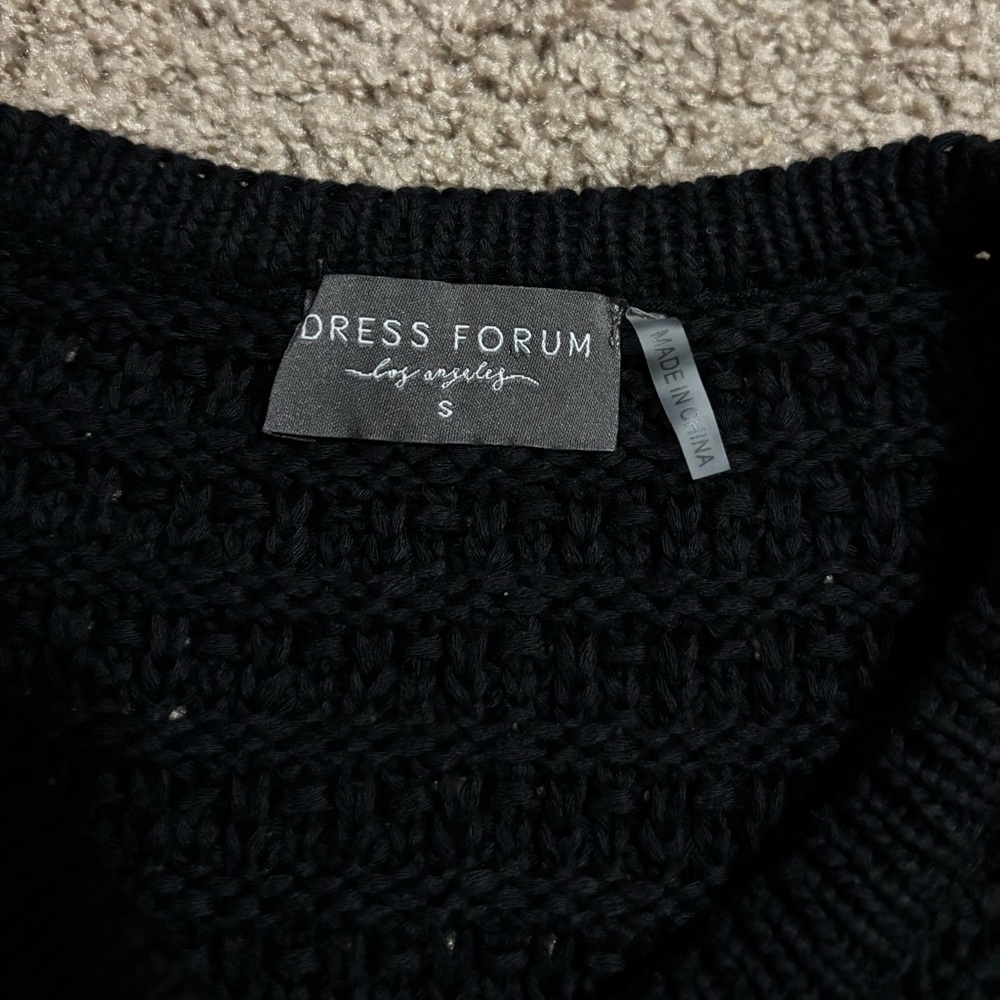 Dress Forum Black Knitted Sweater With Buttons Size Small - Picture 7 of 10